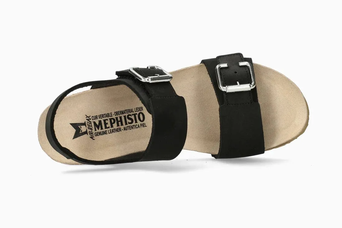 Mephisto Women's Lissandra Wedge Sandals- Black