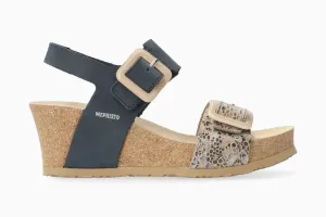 Mephisto Women's Lissia Wedge Sandals- Navy/Mistic