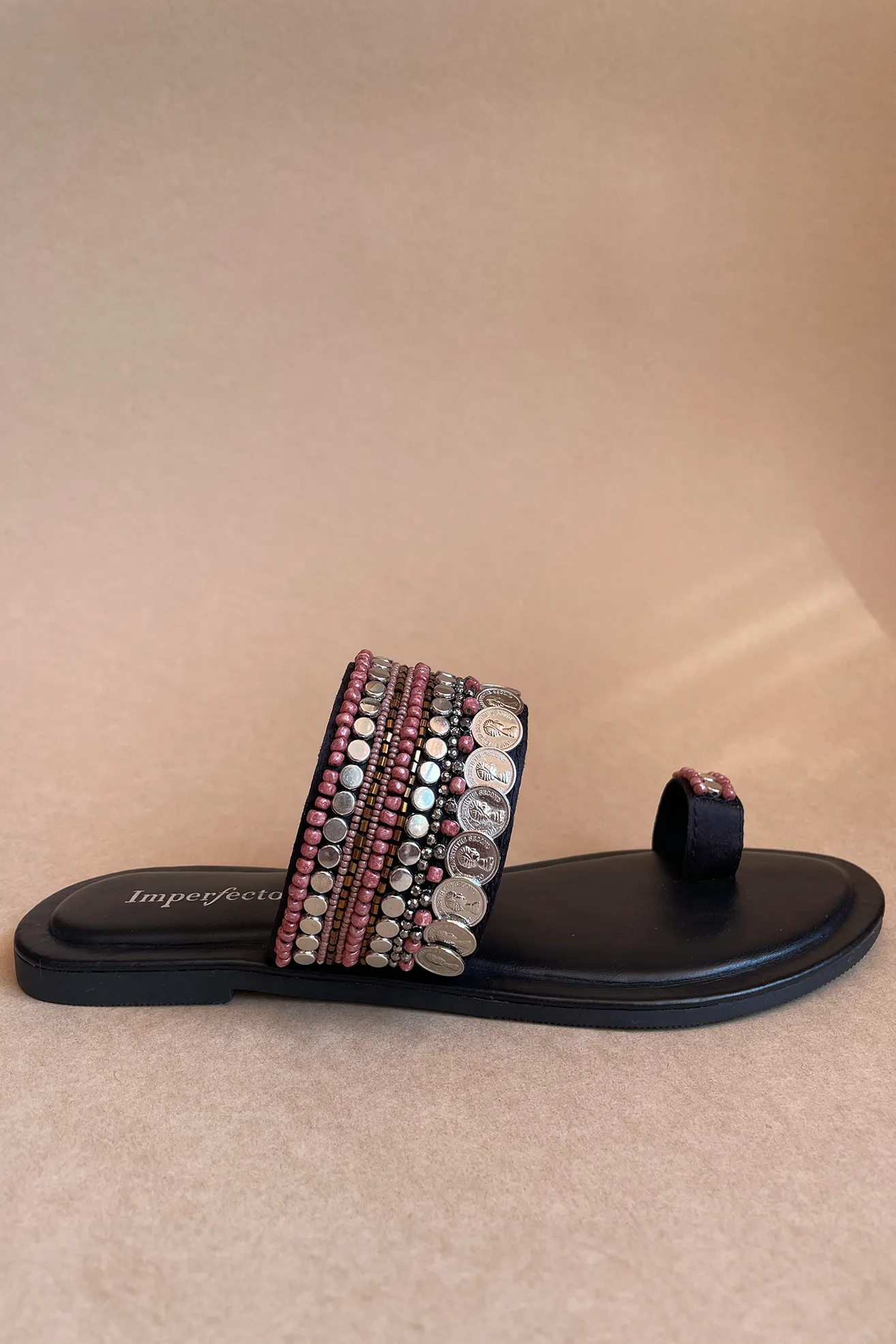 Midnight Boho Kolhapuri Flats