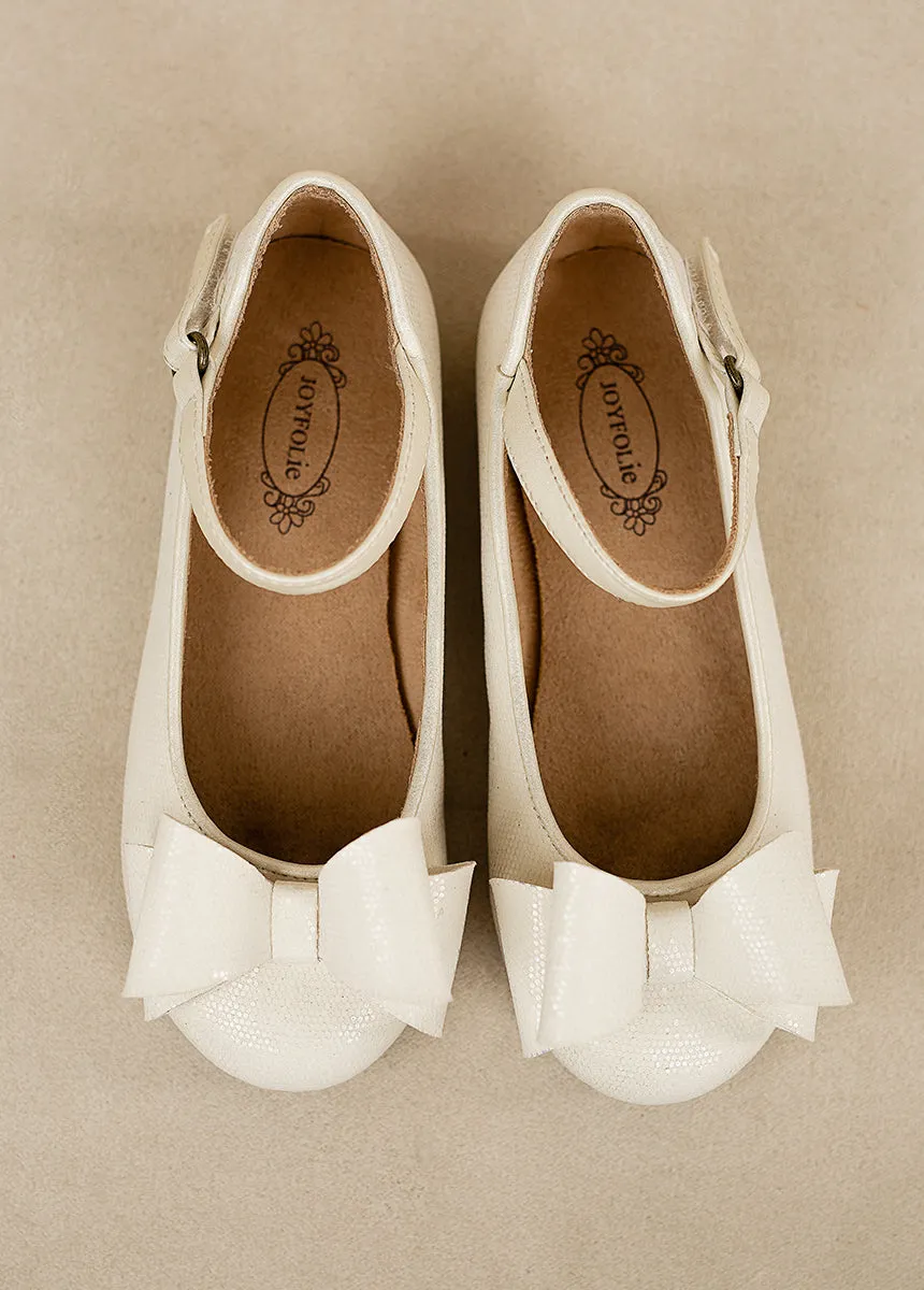 Miriam Flower Girl Flat in Ivory