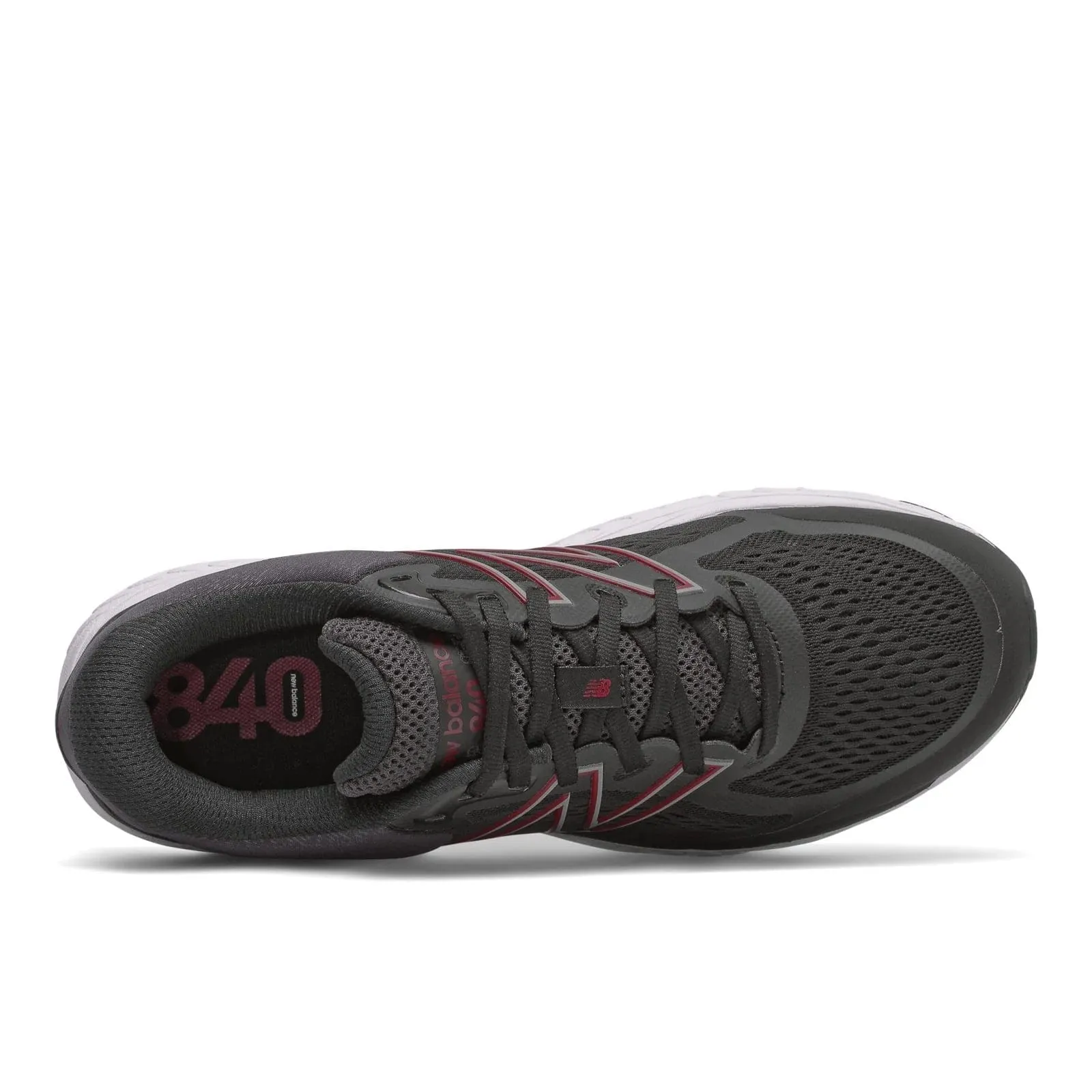 New Balance Men's 840v5 Walking Shoes- Black/ Red