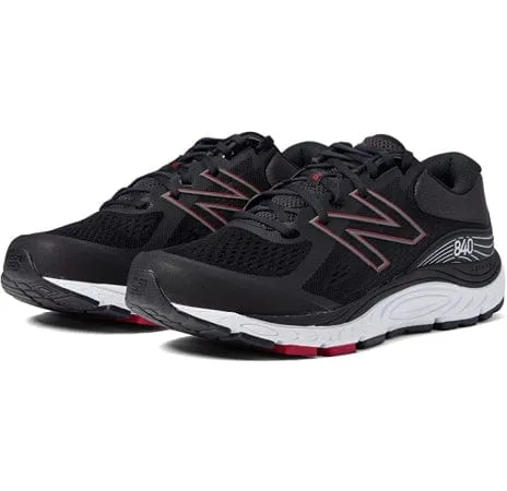 New Balance Men's 840v5 Walking Shoes- Black/ Red