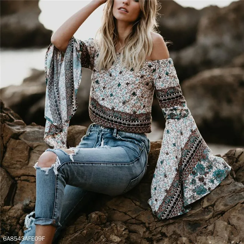 One-Letter Collared Chiffon Sleeve Top