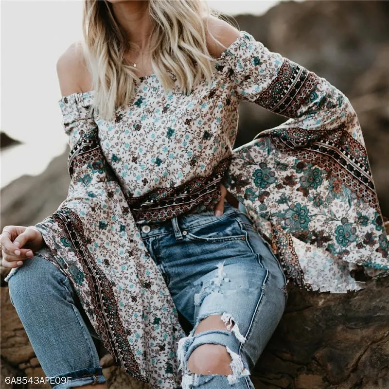 One-Letter Collared Chiffon Sleeve Top