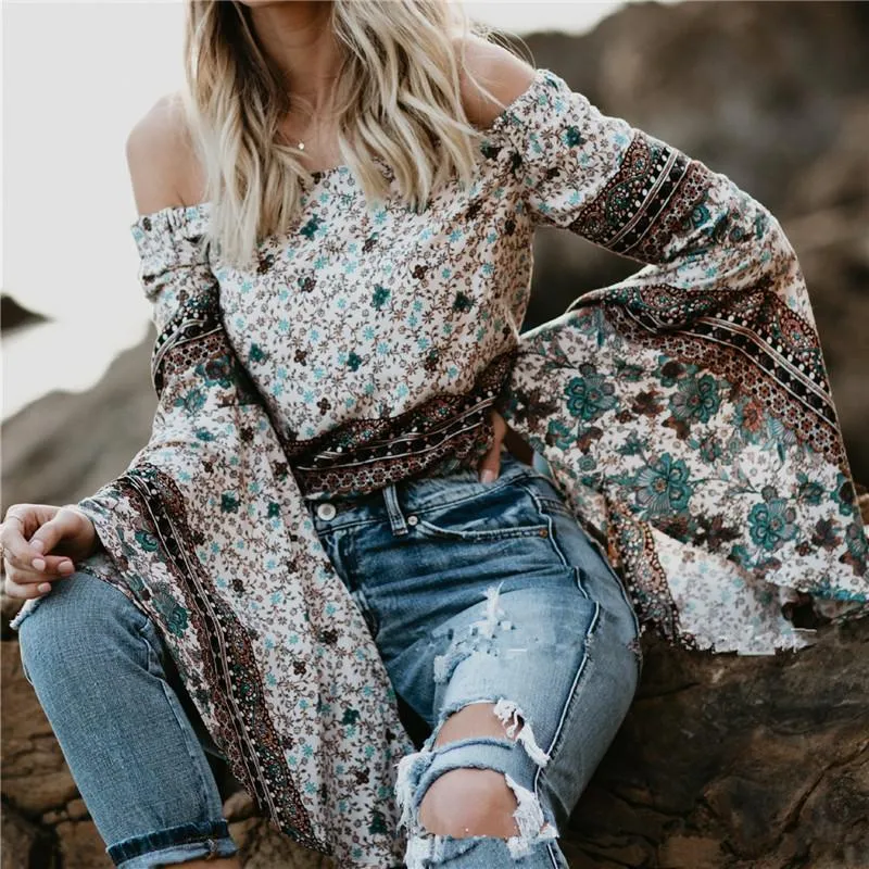 One-Letter Collared Chiffon Sleeve Top