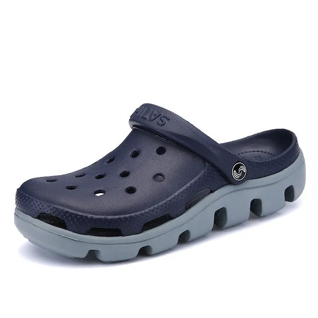 PINSV High Quality Men Sandals Couple Fashion Outdoor Flats Comfortable Casual Beach Sandals Mens Shoes