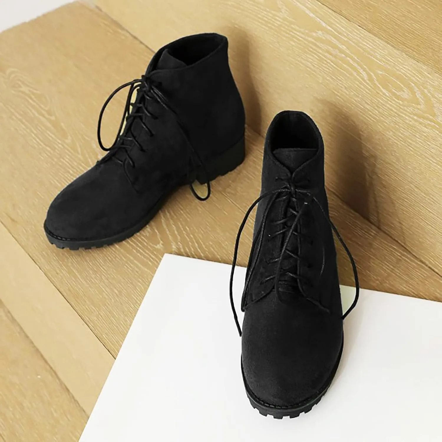 Platform Boots for Women Ankle Brown Booties Women Women's Western Booties Brown Boot Laces Men Fashion Casual Comfy Soft Slip on Pointed Toe Leather Casual