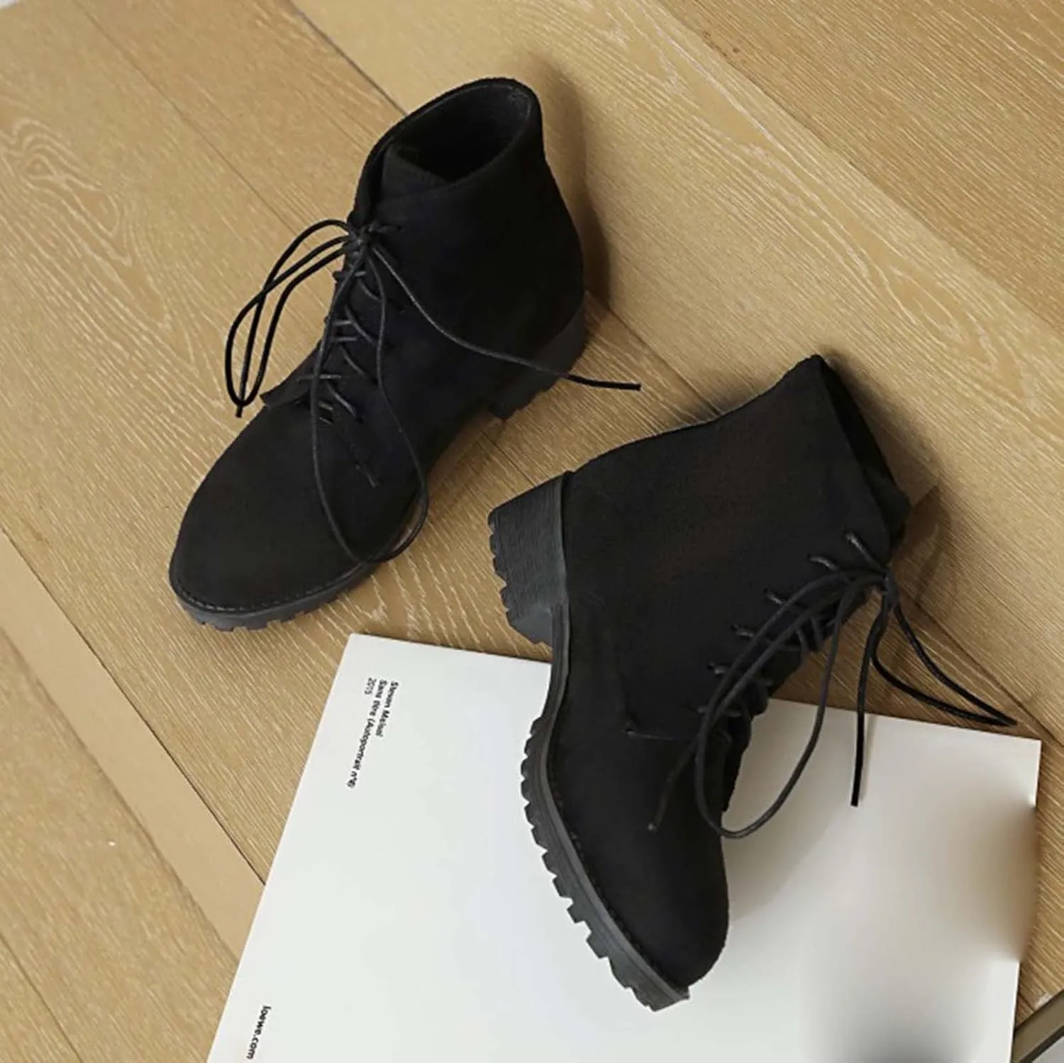 Platform Boots for Women Ankle Brown Booties Women Women's Western Booties Brown Boot Laces Men Fashion Casual Comfy Soft Slip on Pointed Toe Leather Casual