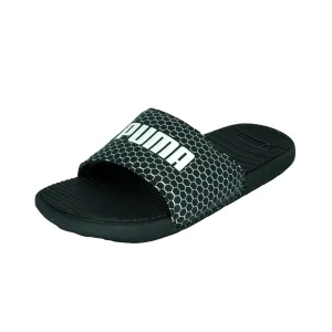 Puma Men's Cool Cat Bold Comfort Slides Black White Size 12
