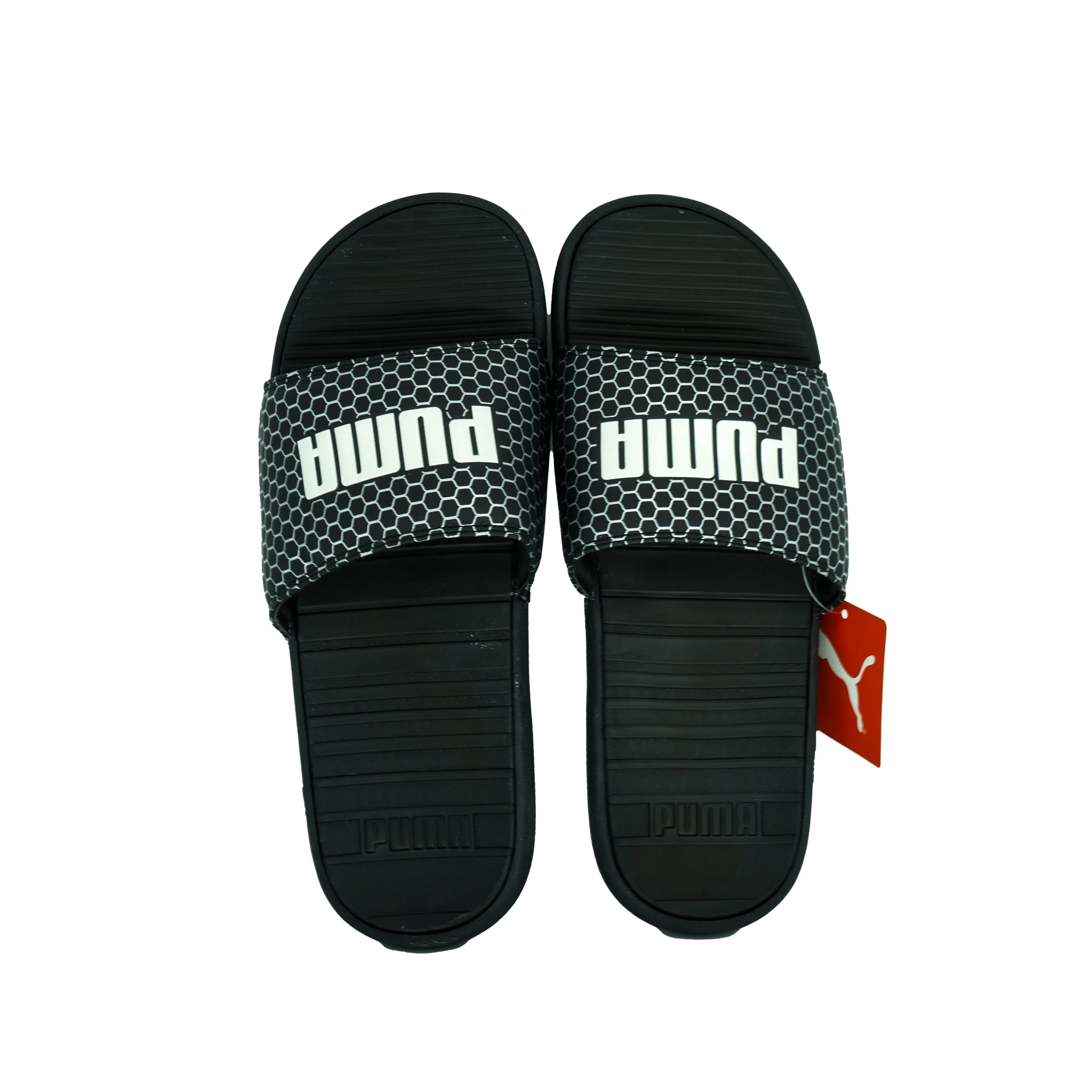 Puma Men's Cool Cat Bold Comfort Slides Black White Size 12