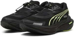 PUMA Womens Deviate Nitro 3 WTR  Running Shoes Neutral Shoe Galactic Gray/Black/Fizzy Apple - Dark Grey