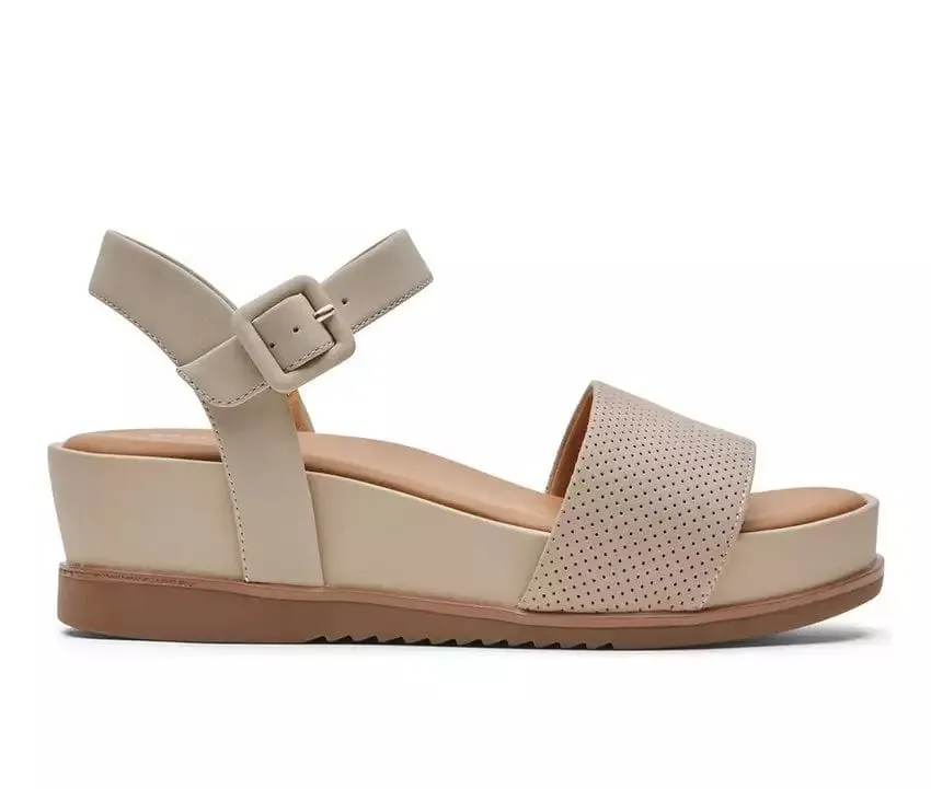 Rockport Women's Delanie 2 Platform Wedge Sandals- Beige