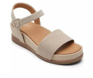 Rockport Women's Delanie 2 Platform Wedge Sandals- Beige