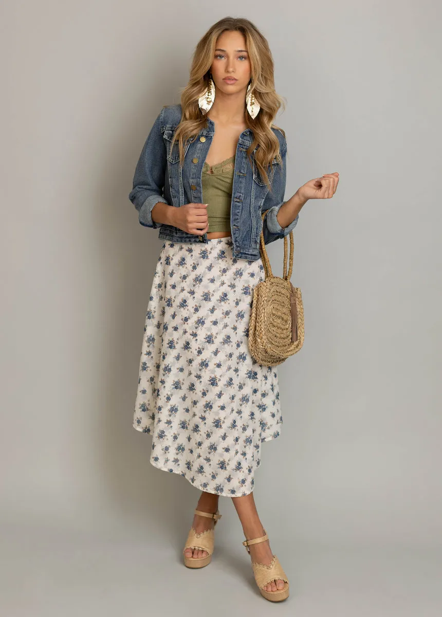 Sana Skirt in Cream Ditsy Floral