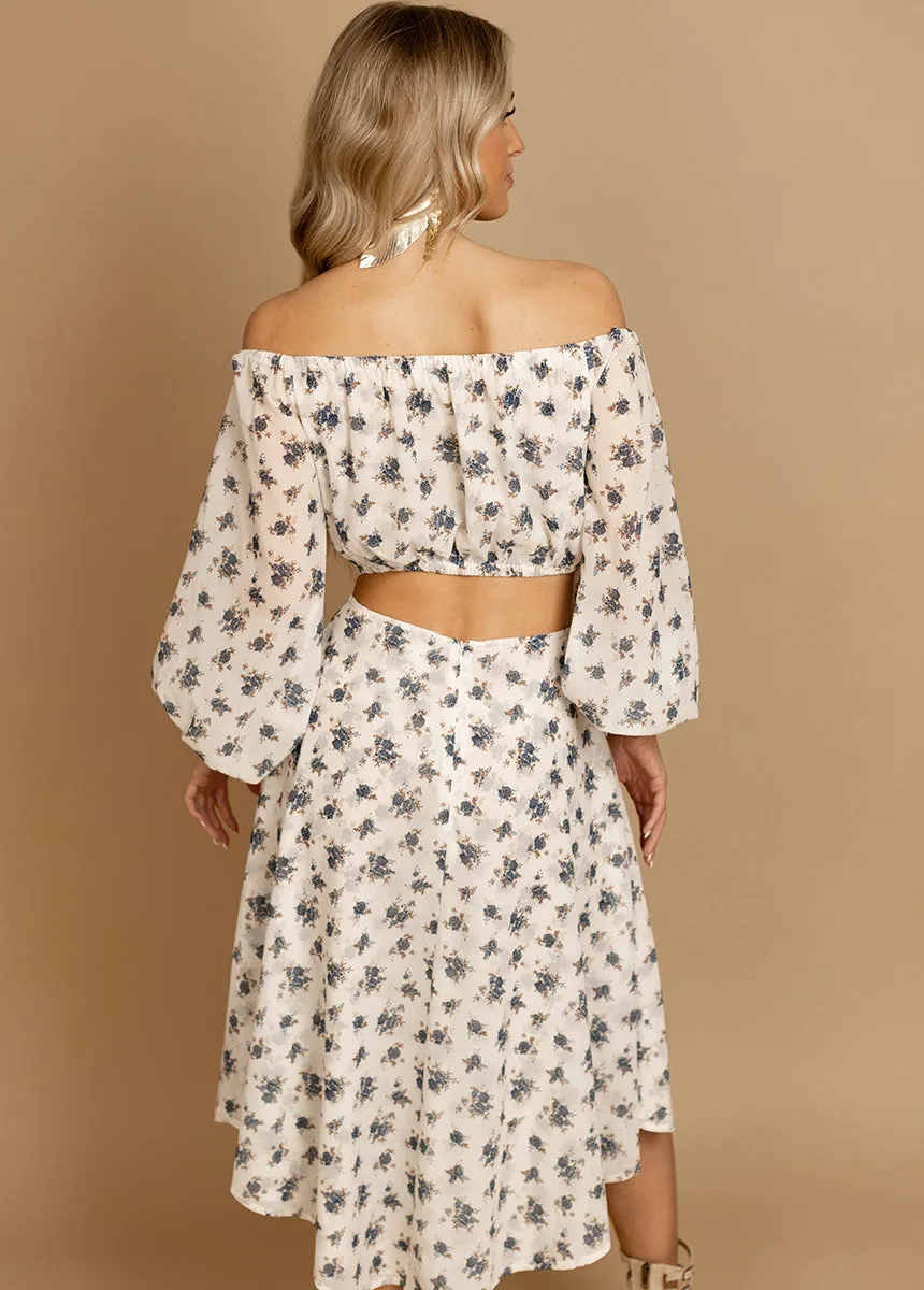 Sana Skirt in Cream Ditsy Floral