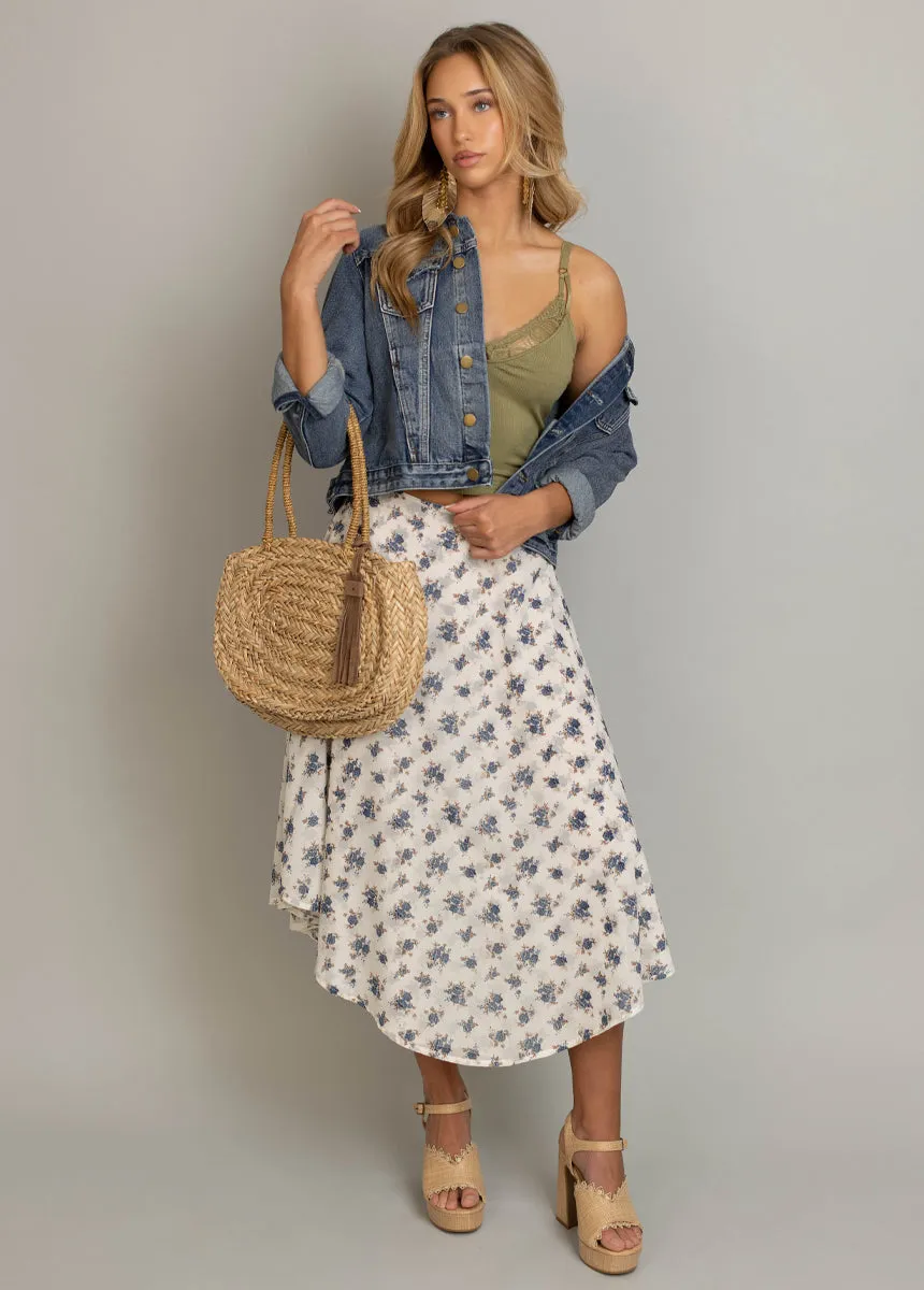 Sana Skirt in Cream Ditsy Floral