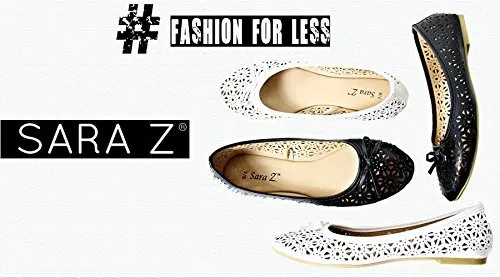 Sara Z Girls Solid Denim Ballet Flats With Solid Denim Bow