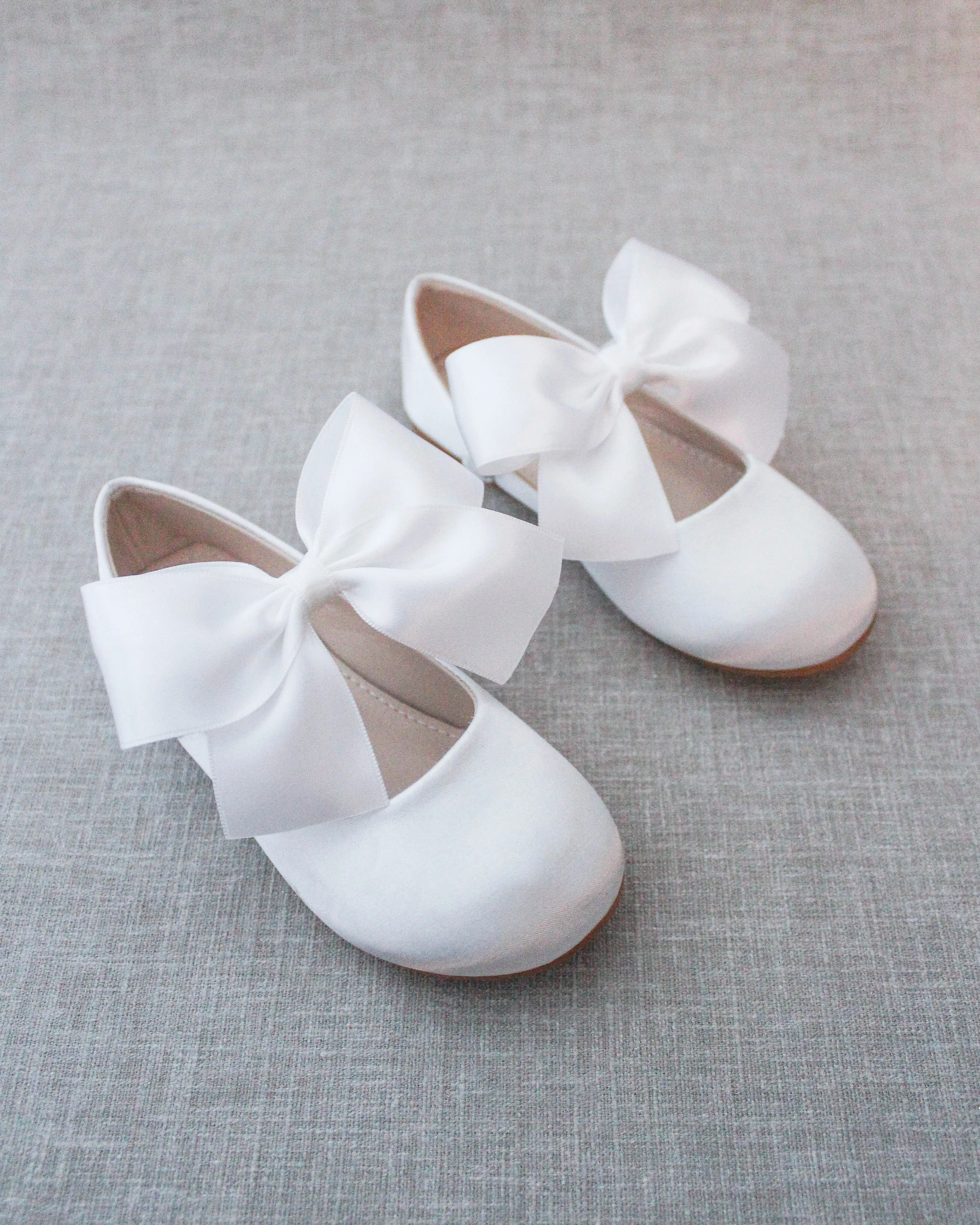 Satin Maryjane Flats with Satin Bow