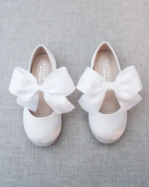 Satin Maryjane Flats with Satin Bow