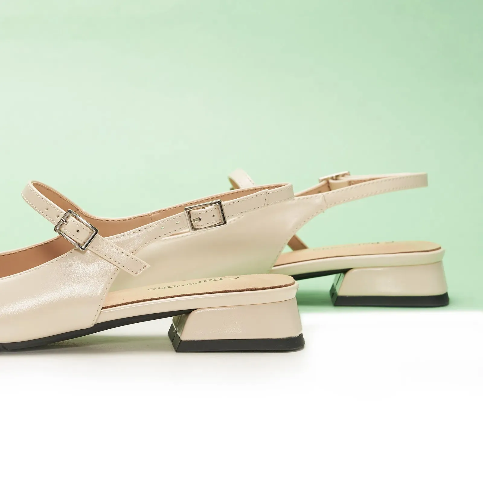 Square-Toe Sleek Slingback Flats (Felicia)