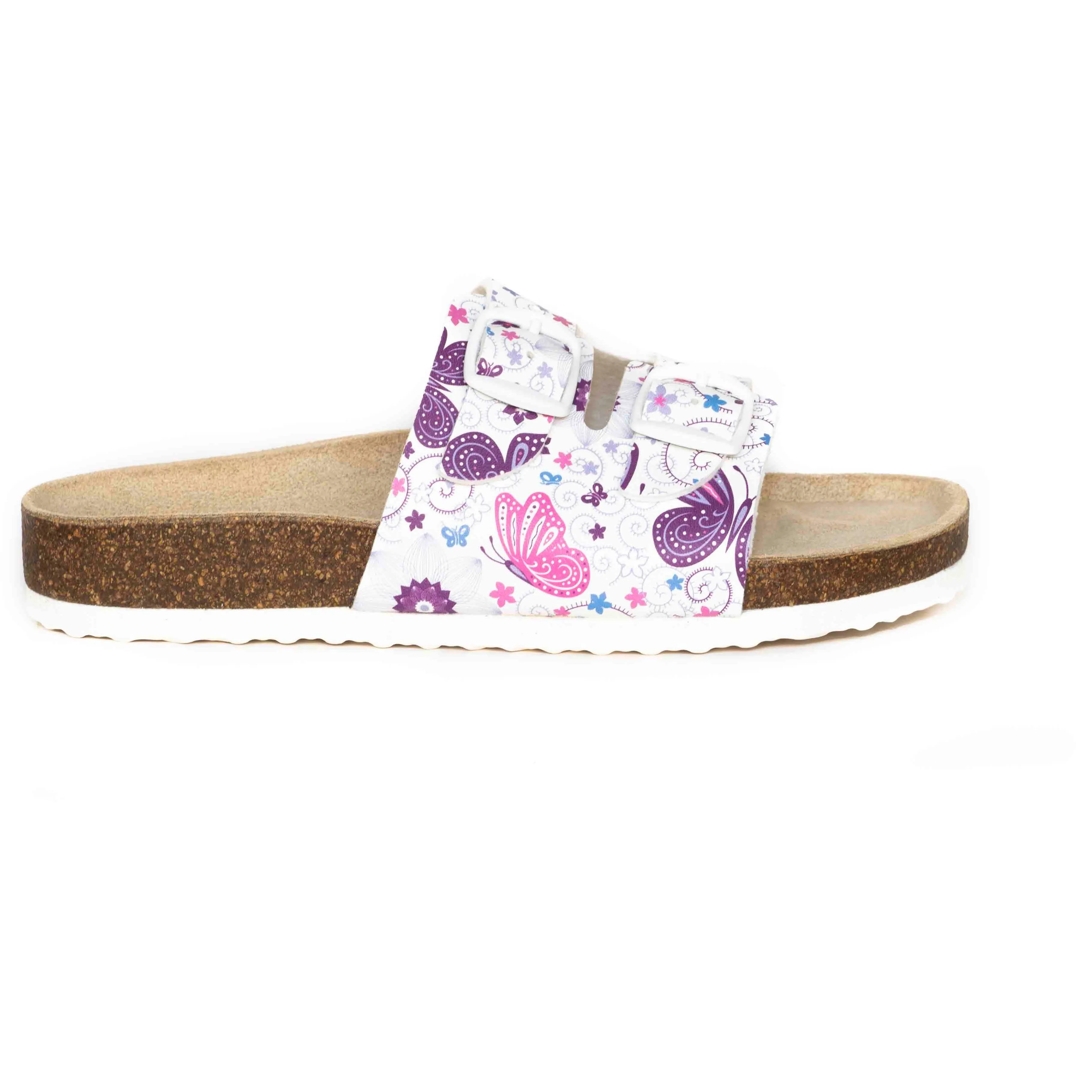 T92: colour 12 - white purple ladies orthotic sandals