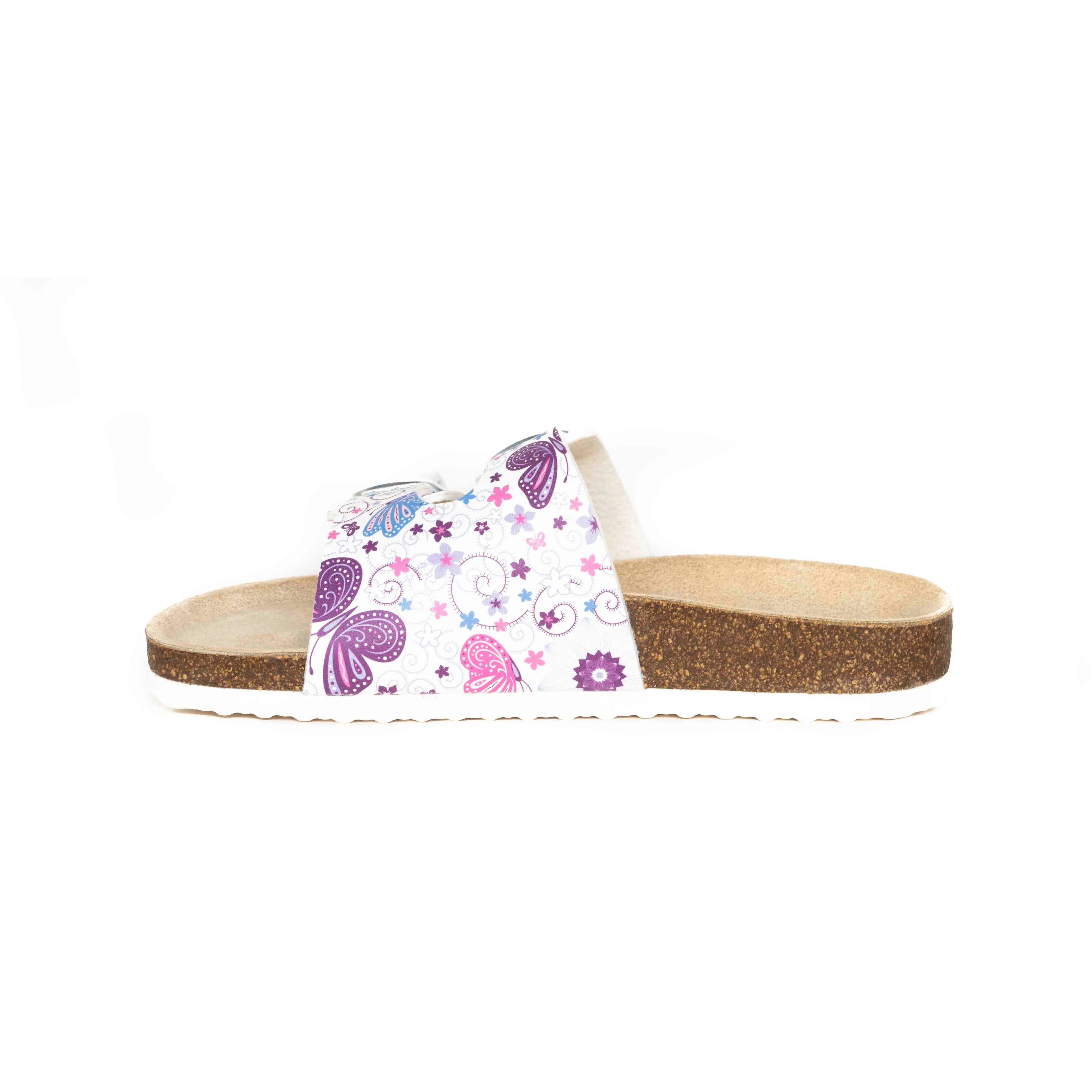 T92: colour 12 - white purple ladies orthotic sandals