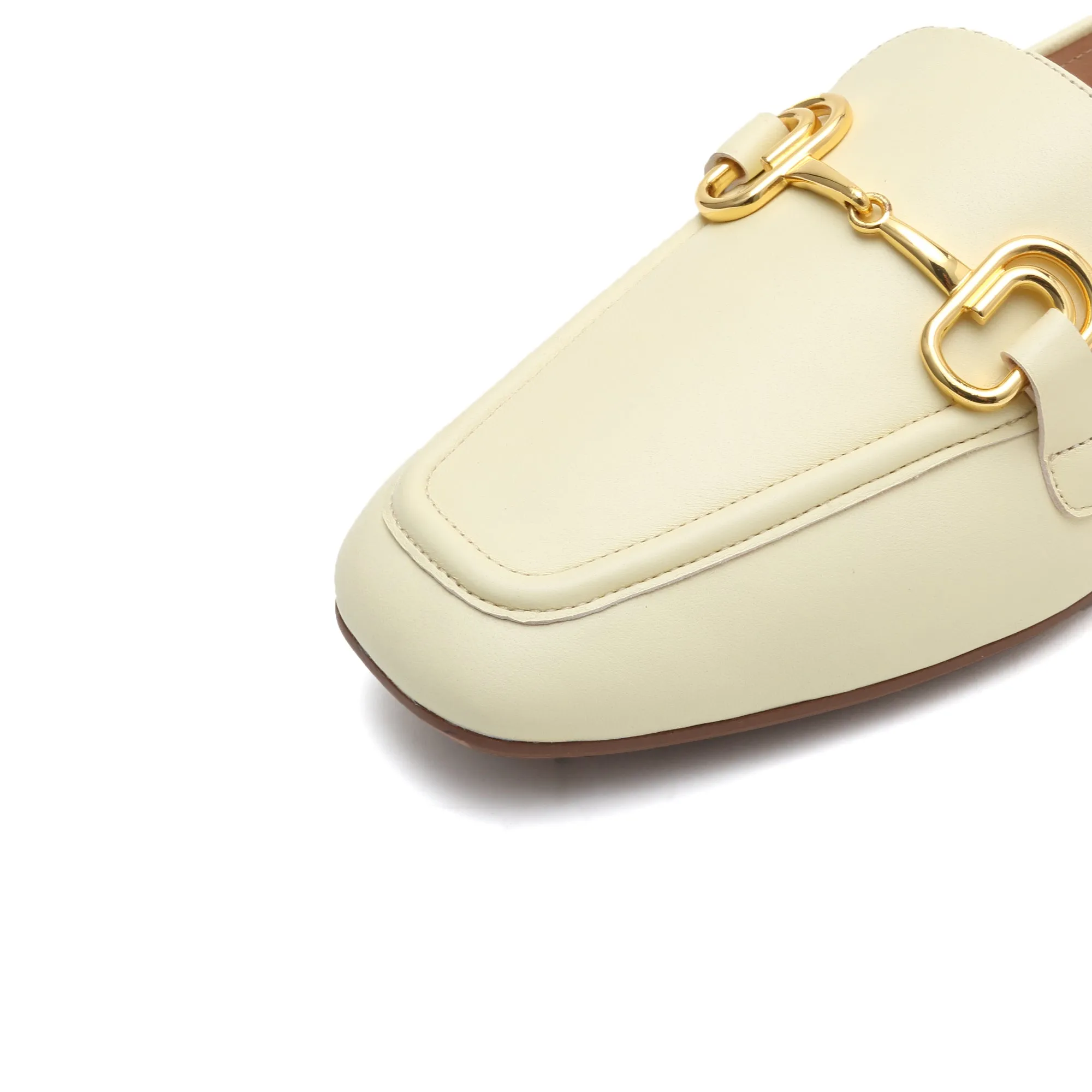 Taupe Classic Horsebit Flats Loafers