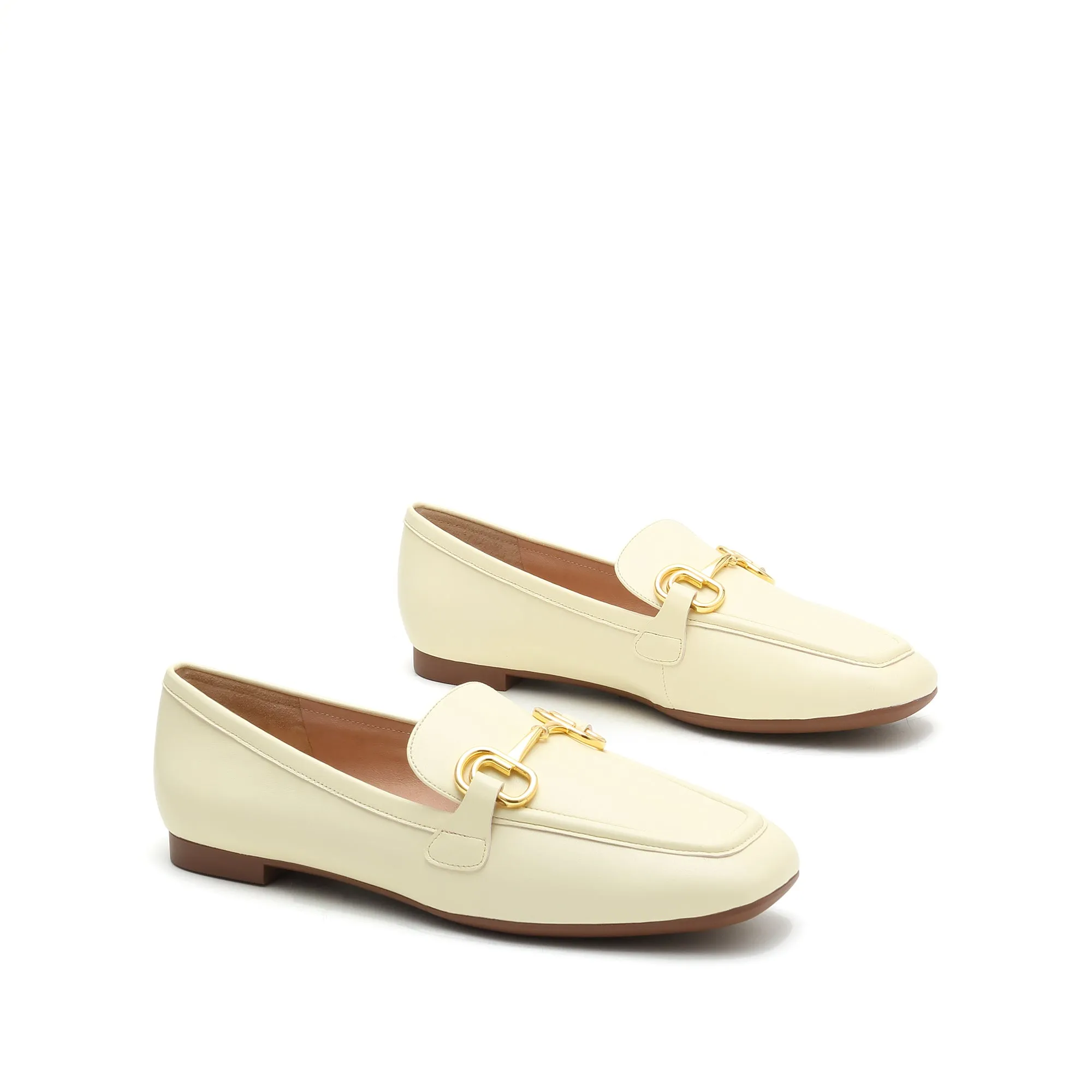 Taupe Classic Horsebit Flats Loafers