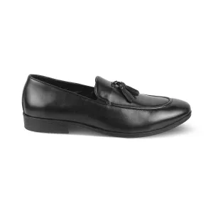 The Michan Black Men's Leather Tassel Loafers Tresmode