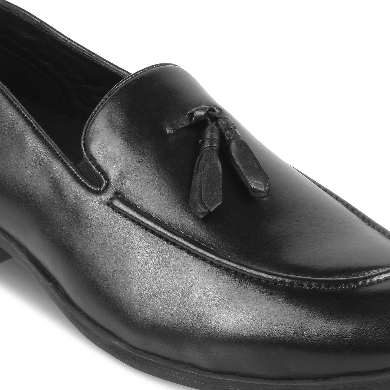 The Michan Black Men's Leather Tassel Loafers Tresmode
