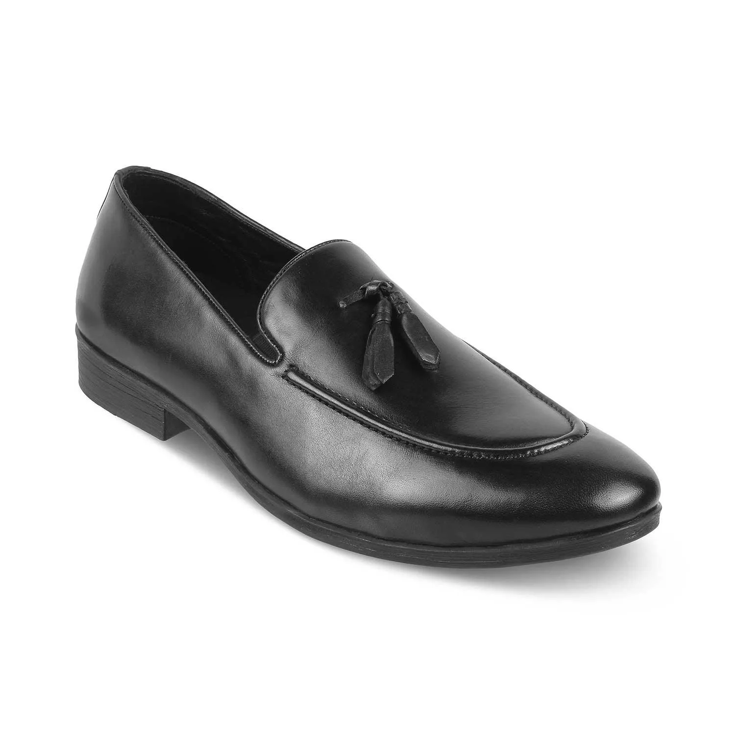 The Michan Black Men's Leather Tassel Loafers Tresmode