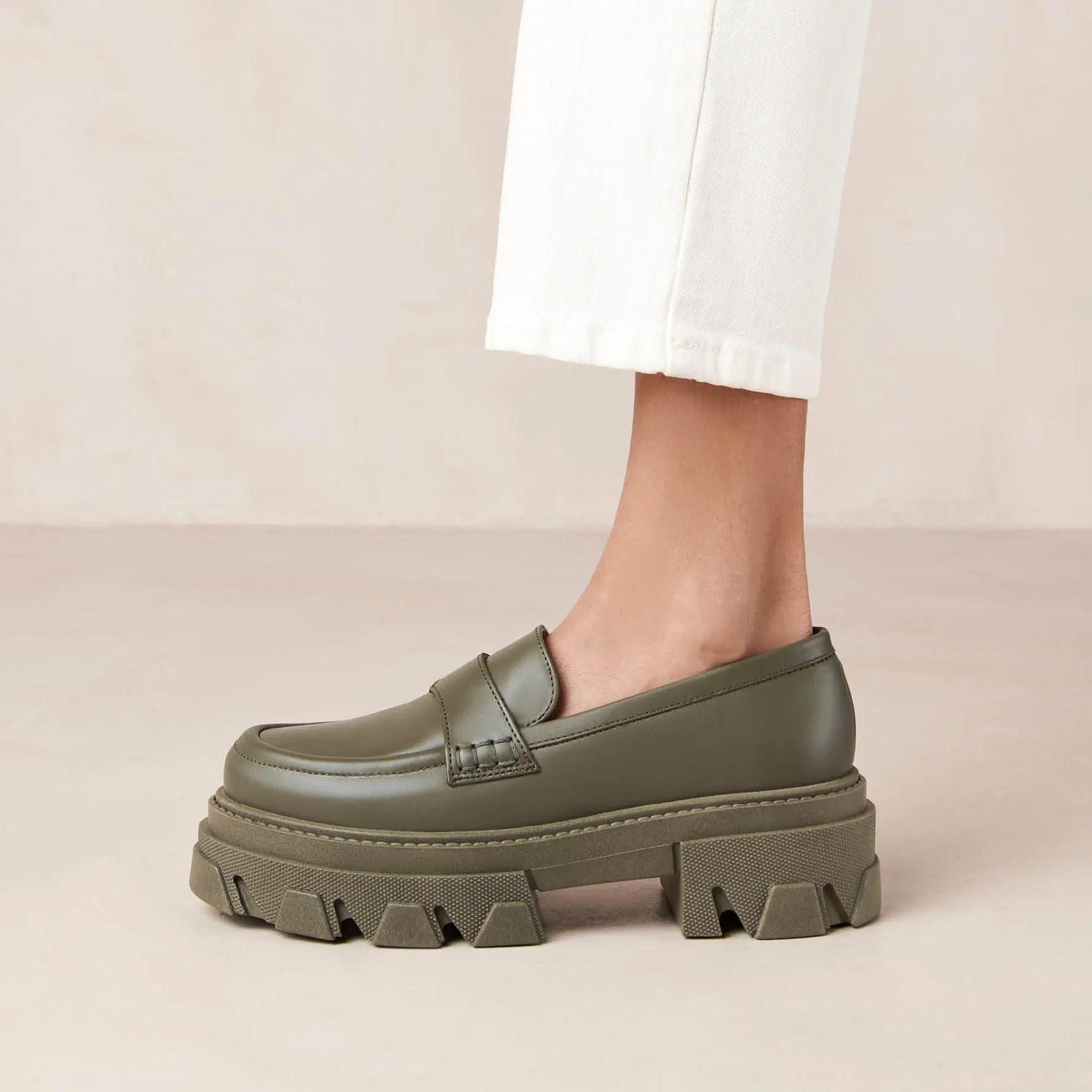 Trailblazer Green Leather Loafers
