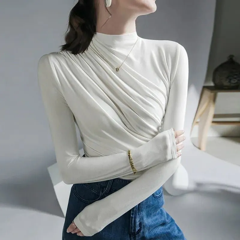 Twisted Long Sleeve Tops - Stylish Women's Tees | Breathable ModaL & Spandex Blend