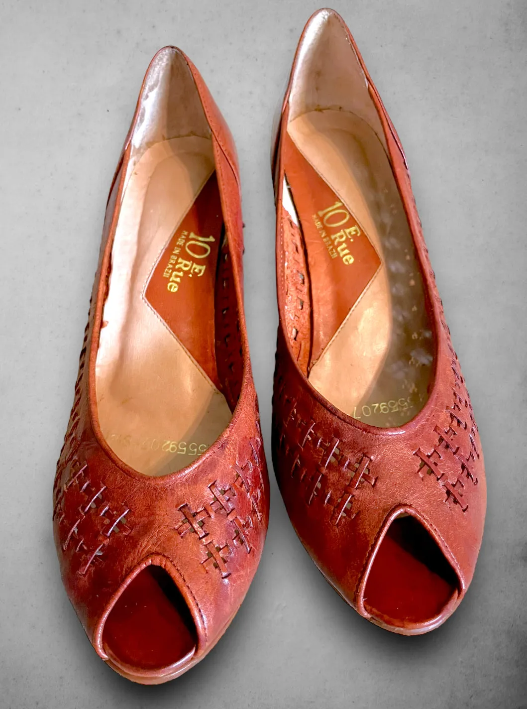 Vintage 1970’s Woven Leather High Heel Shoes