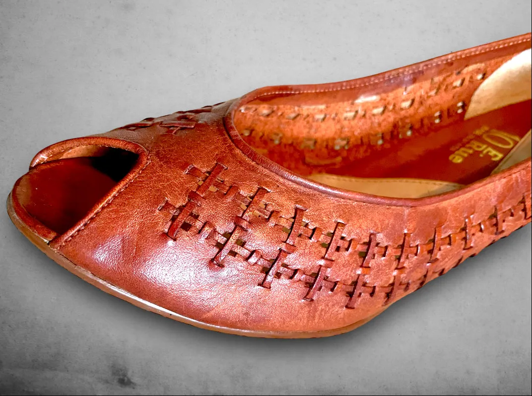 Vintage 1970’s Woven Leather High Heel Shoes