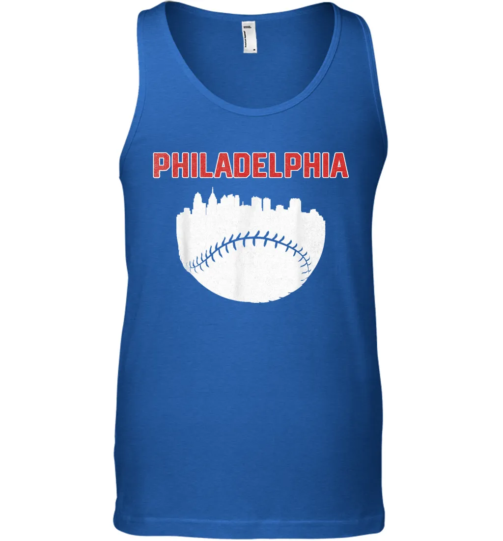 Vintage Fan Philadelphia PA Cityscape Baseball Retro  Tank Top
