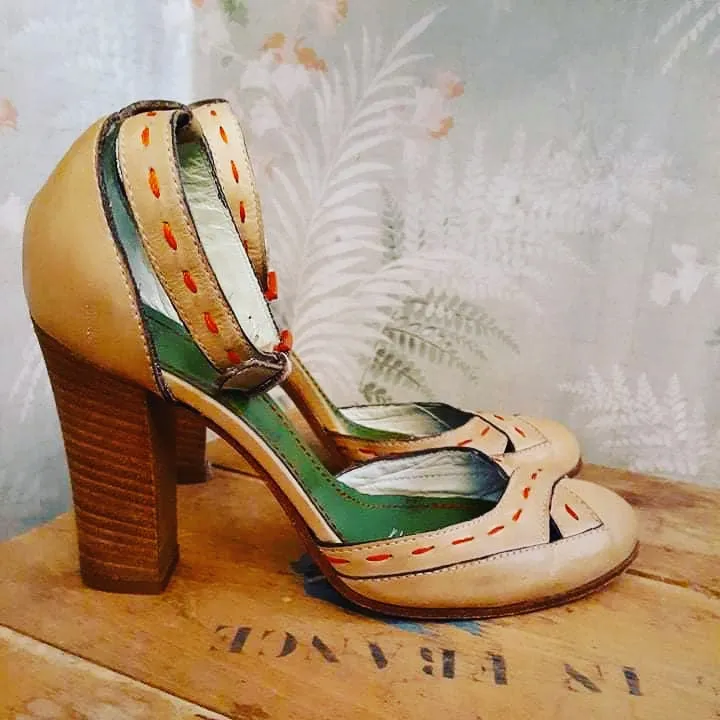 Vintage stacked heel made in italy