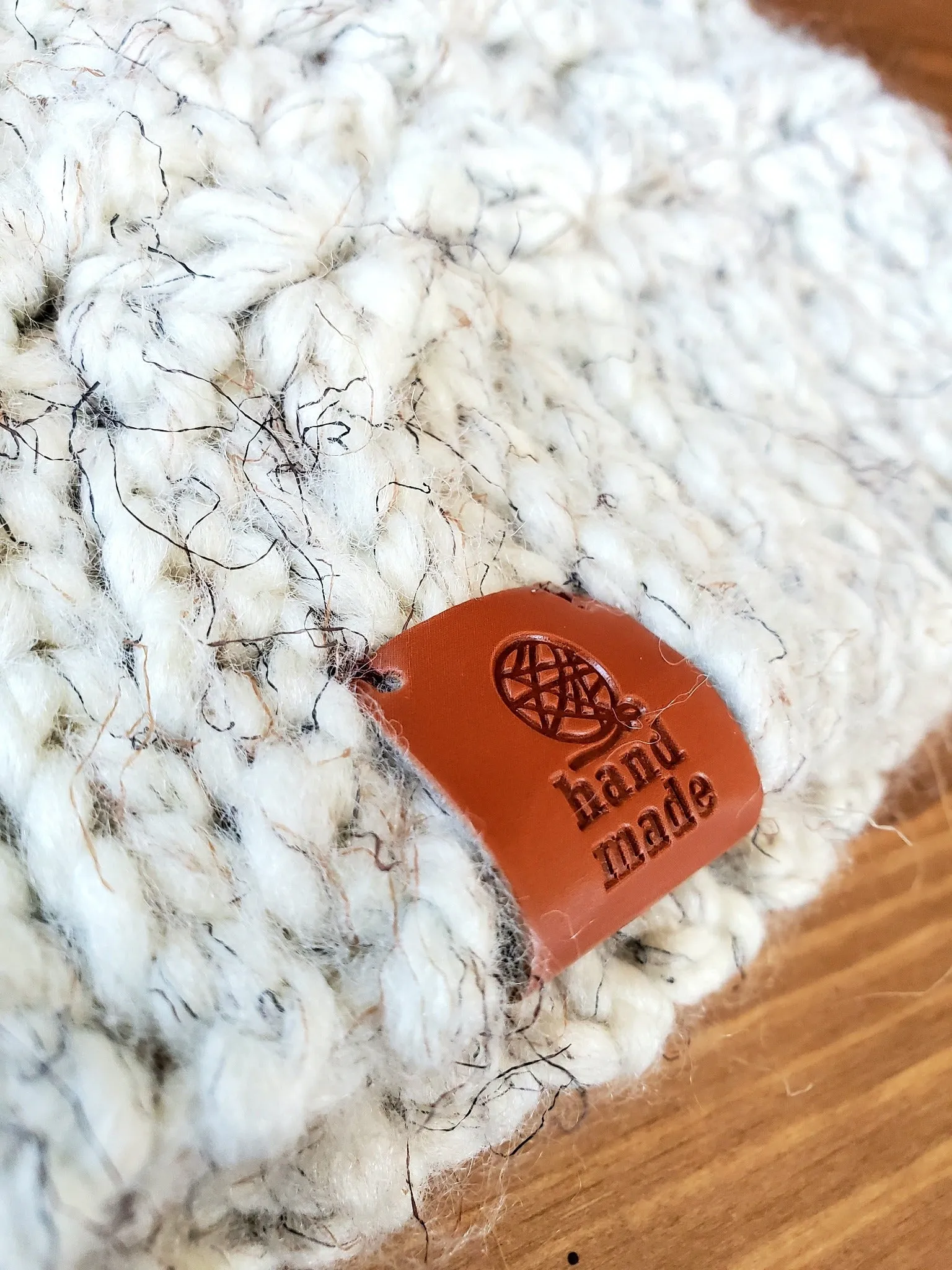 Womens Chunky Knit Beanie With Pom Pom