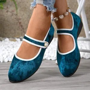 Women's Color-Block Casual Flat Vintage Shoes 26828432C