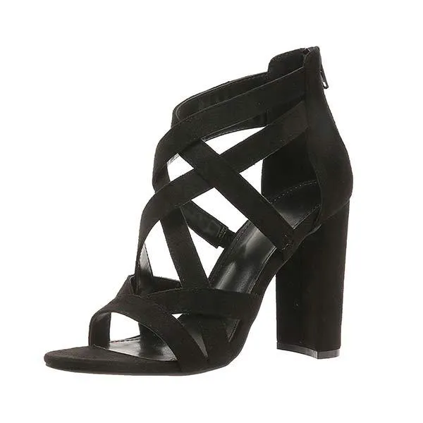 Women's Fashionable Chunky Heel Buckled High-Heeled Sandals 53230666C