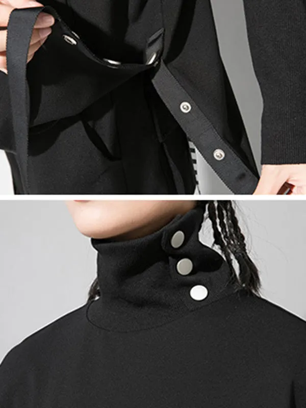 xakxx Original Solid Stand Collar T-Shirts Tops